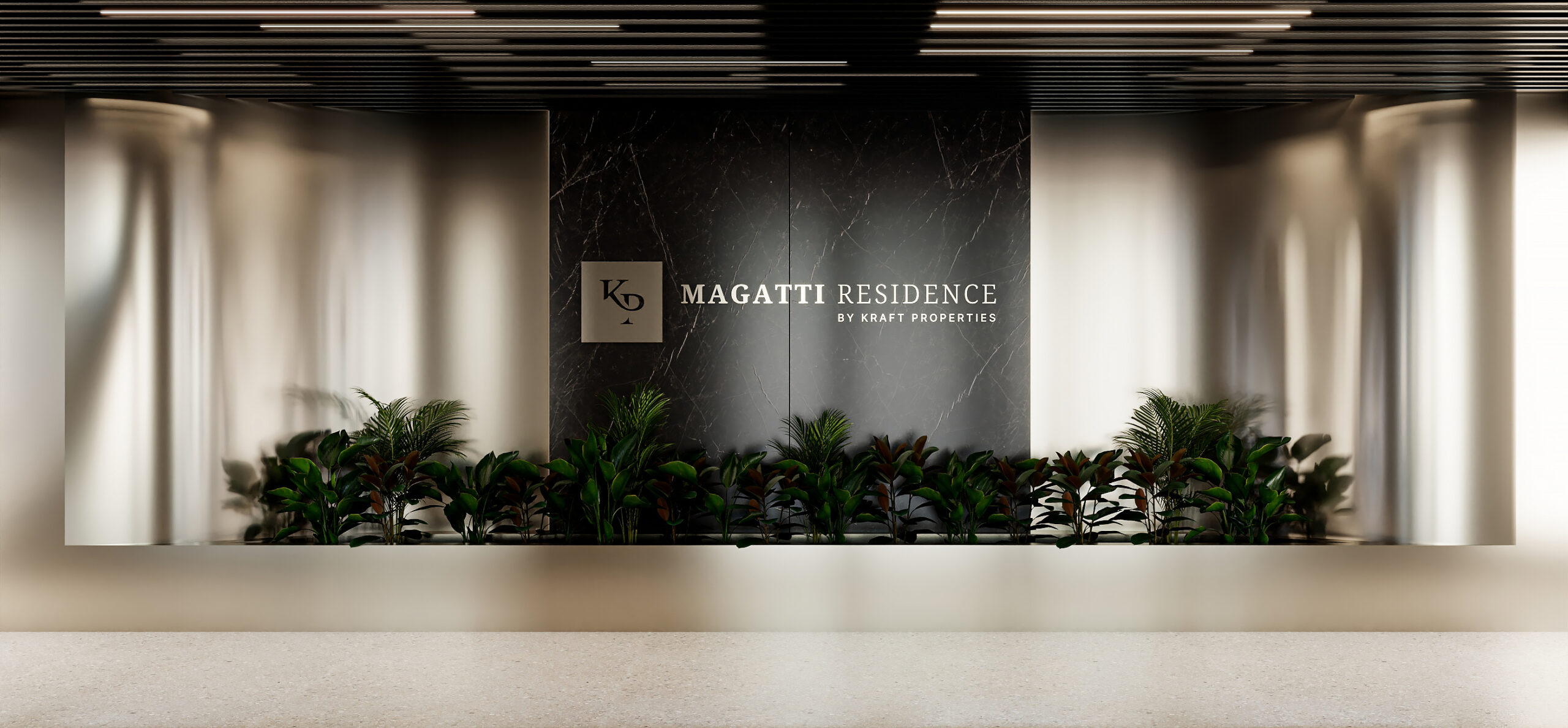 Sculpted in gold lobby